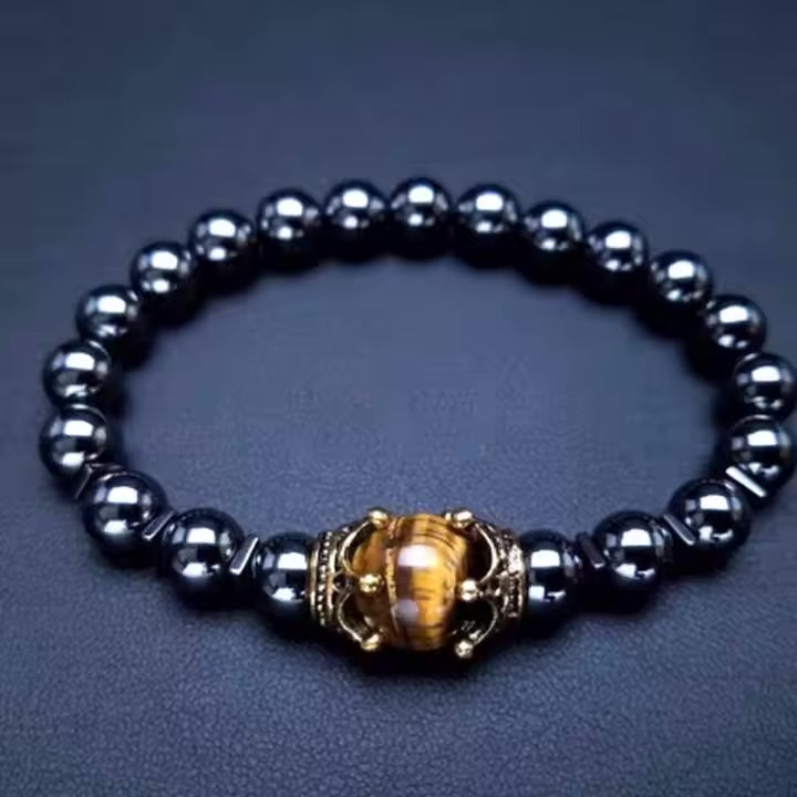 Luxury Crown Hematite Bead Bracelet